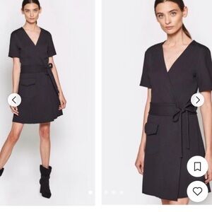 Joie Black Short Sleeve Wrap Dress